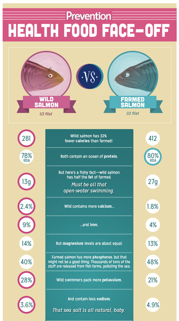 wild salmon vs farmed raised salmon