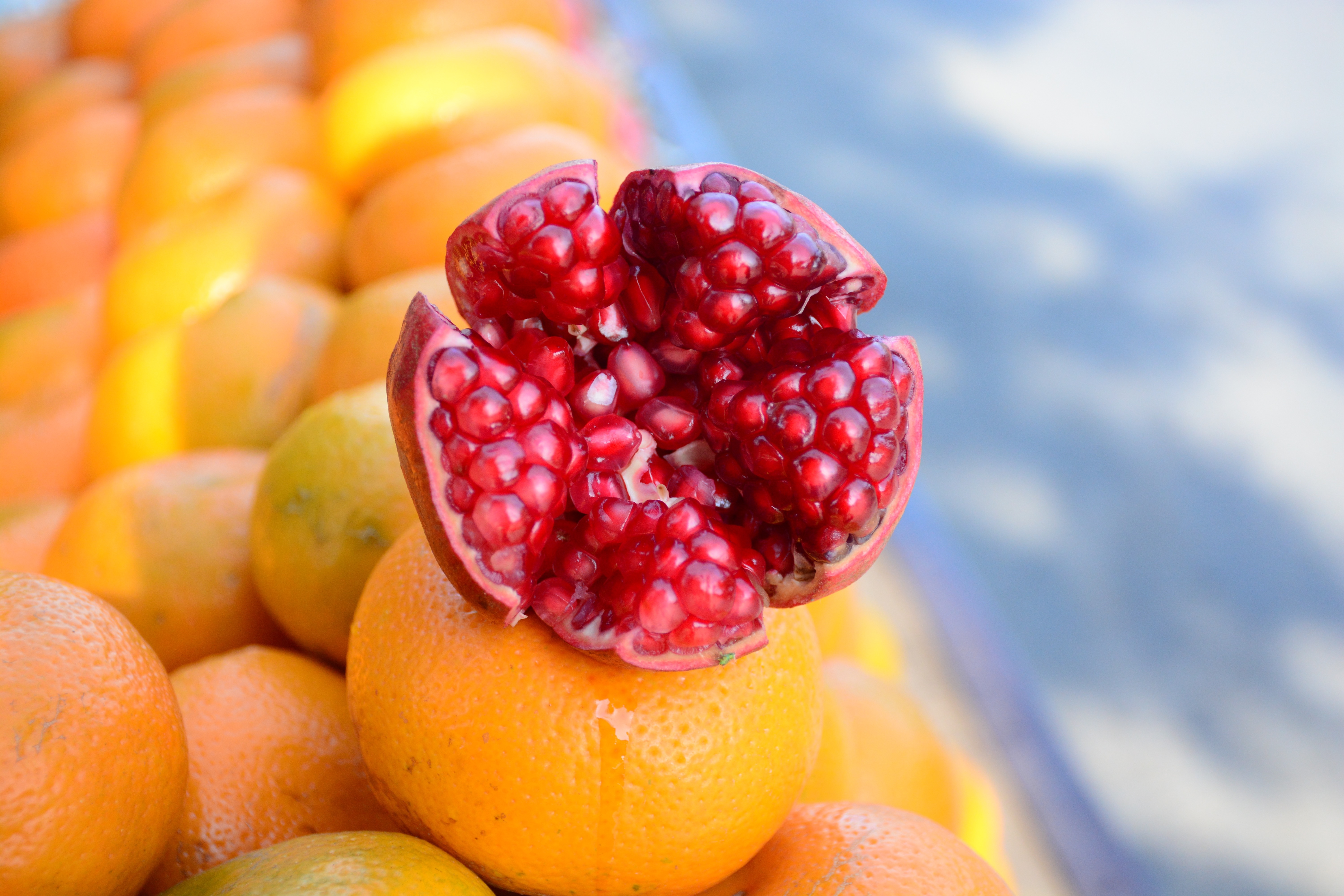 Pomegranate and oranges