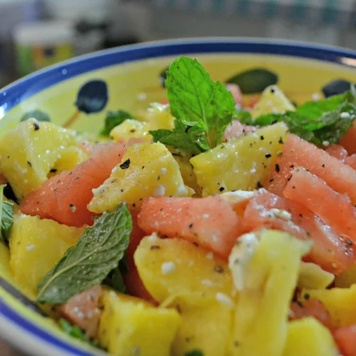 Simple Pineapple Watermelon Salad